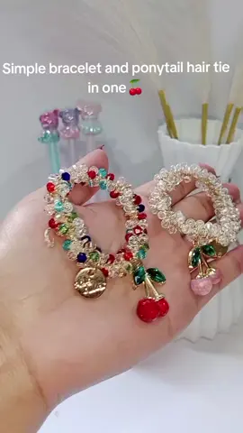 Add a sweet spark to your style! This cute cherry rhinestone hair rope doubles as a stylish bracelet — perfect for tying your hair or wearing on your wrist as a chic accessory. Comfortable, durable, and effortlessly fashionable for everyday use. #CherryHairRope #DualUseBracelet #RhinestoneBracelet #CuteHairAccessories #CherryHairTie 
