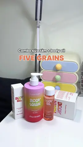 🛁Combo sữa tắm và body Oil chân ái cho mùa đông này luôn nè. Ta nói tắm xong vào thoa body oil nó thơmmm nó mịnnnnn, anh chồng cứ đi theoooo hoài thuii 🛁🧖‍♀️🧏🏻‍♀️ #fivegrains #fivegrainsvietnam #bodyoil #suatamtrangda #comboduongsang