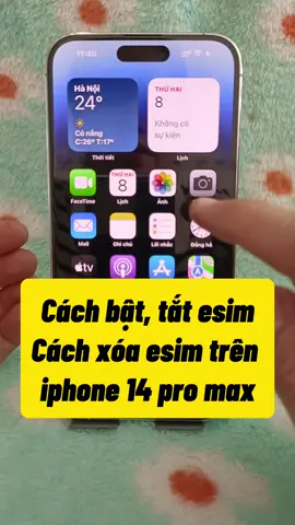 Cách bật tắt e sim, cách xóa esim trên iphone 14 pro max #CapCut 