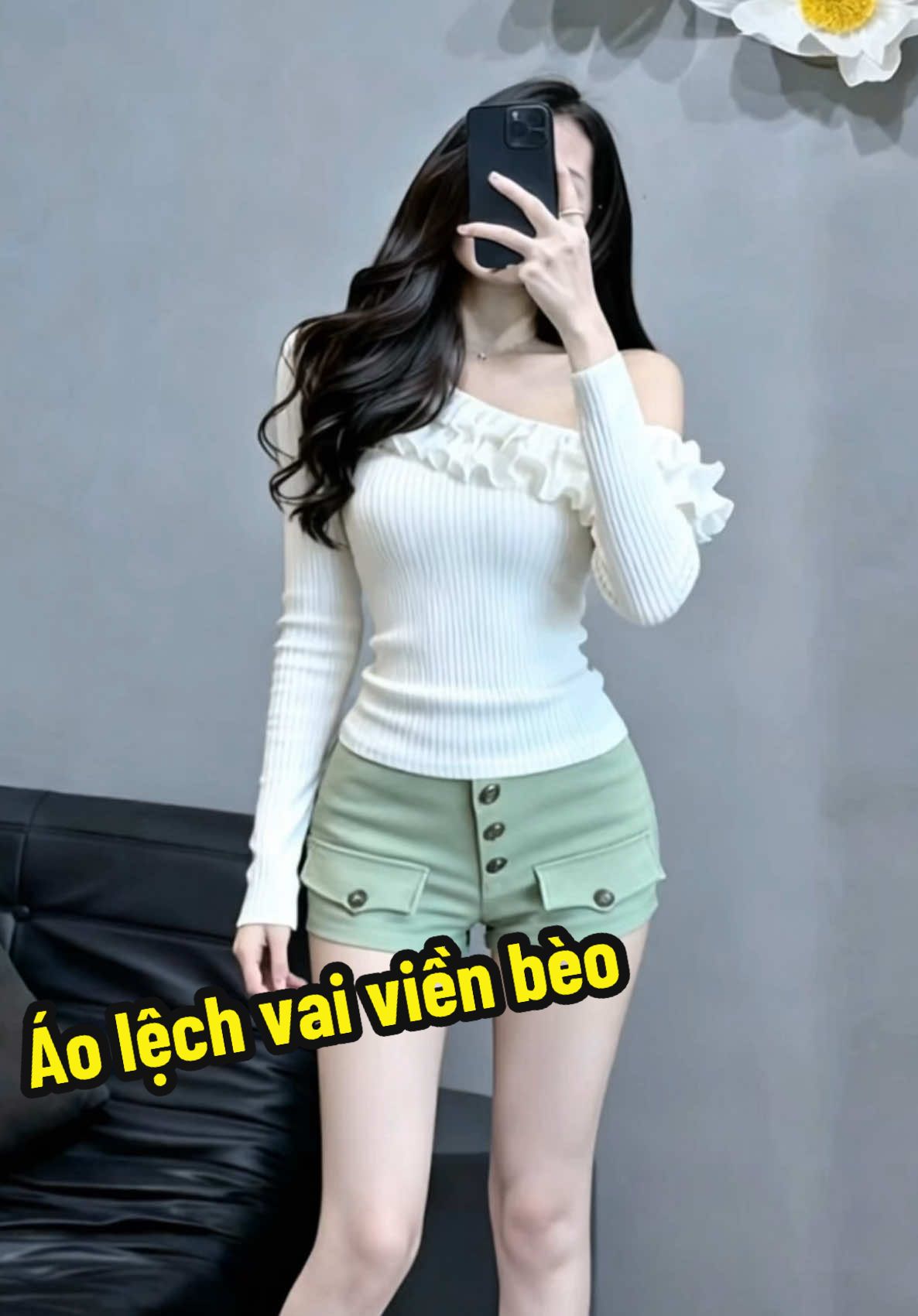 Áo lệch vai viền bèo #aolechvai #aonuxinh #aobeo #aokieu #xuhuong  