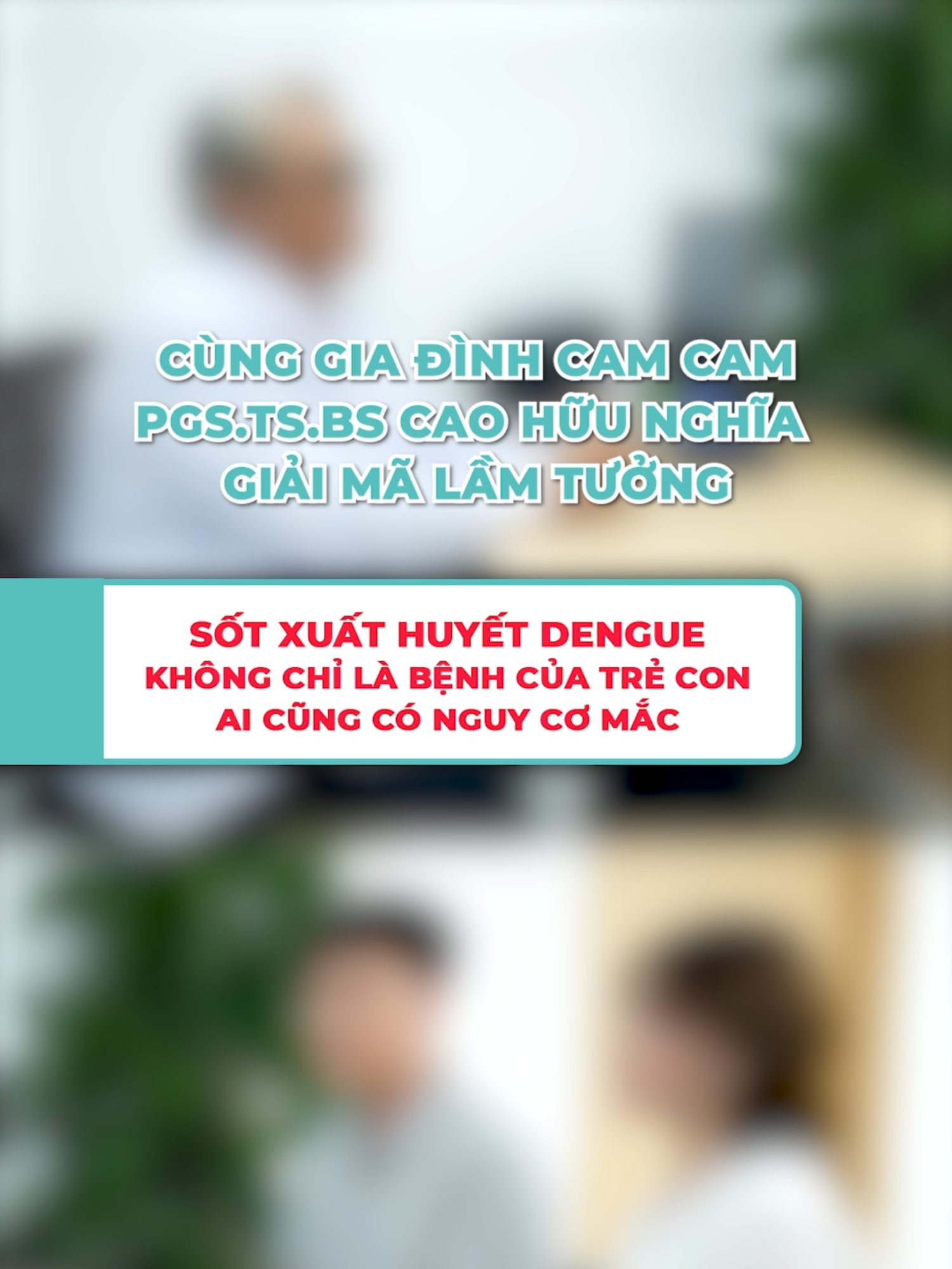 “Ai cũng có thể mắc sốt xuất huyết Dengue” – PGS.TS.BS Cao Hữu Nghĩa nhấn mạnh. Nhiều người vẫn nghĩ: “Sốt xuất huyết chỉ gặp ở trẻ em, người lớn thì không sao.” Nhưng thực tế, tình hình dịch tễ đã thay đổi: tỷ lệ người lớn mắc sốt xuất huyết Dengue đang tăng nhanh và diễn tiến nặng không kém trẻ em. (1) Ít ai biết rằng: 👉 Người lớn mắc sốt xuất huyết có nguy cơ xuất huyết tiêu hóa, bệnh thường nặng nề và có thể đe dọa tính mạng nếu không được phát hiện kịp thời. (2) Chăm sóc yêu thương con nhỏ, nhưng đừng quên chính mình cũng cần được bảo vệ. Hiểu đúng và phòng đúng để chủ động ngăn ngừa sốt xuất huyết Dengue ngay từ hôm nay. Hãy kết hợp các biện pháp tránh muỗi đốt cùng việc chủ động hỏi ý kiến bác sĩ về tiêm phòng sốt xuất huyết Dengue.(3) —-------------- Tài liệu này được phối hợp thực hiện bởi Công ty TNHH Dược Phẩm Takeda Việt Nam và Hội Y Học Dự Phòng Việt Nam. Mọi thông tin y khoa được trình bày khách quan và không đại diện cho quan điểm thương mại của bất kỳ công ty nào. Nội dung này nhằm mục đích giáo dục và nâng cao nhận thức cộng đồng, không nhằm mục đích chẩn đoán hoặc thay thế cho việc tư vấn với nhân viên y tế. Vui lòng tham khảo ý kiến bác sĩ để được tư vấn thêm. Bản quyền © 2025 thuộc về Công ty TNHH Dược Phẩm Takeda Việt Nam và Hội Y Học Dự Phòng Việt Nam. Tất cả các quyền được bảo hộ. C-ANPROM/VN/QDE/0832 DEC 25 Nguồn tham khảo: (1) https://vnexpress.net/sot-xuat-huyet-khong-con-la-benh-cua-tre-em-4987813.html (2) Bộ Y tế (2023). Quyết định về việc ban hành hướng dẫn chẩn đoán, điều trị sốt xuất huyết Dengue. Quyết định 2760 QĐ/BYT. (3) https://hcdc.vn/hoi-dap-ve-benh-sot-xuat-huyet-dengue-phan-2-apSE5y.html (accessed 11/2025)