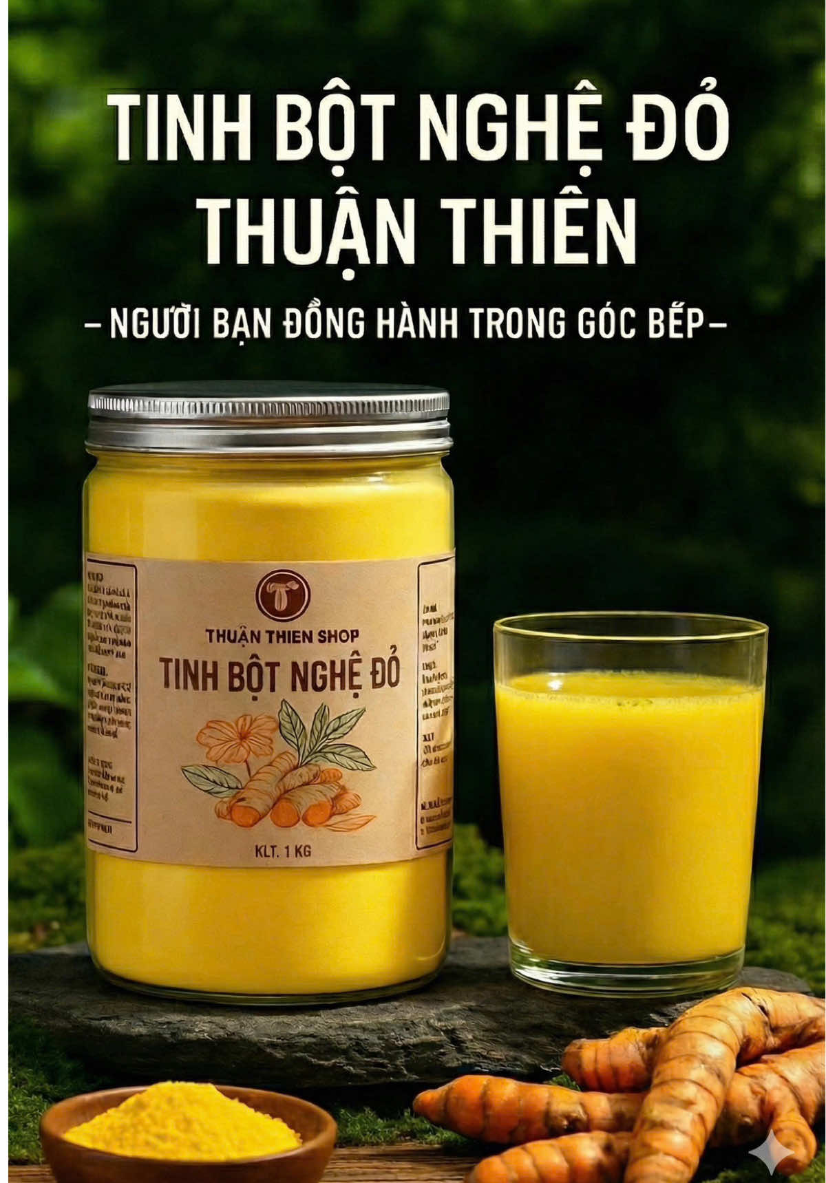 Tinh bột nghệ đỏ Thuận Thiên – tinh nghệ đỏ nguyên chất, bột mịn, vàng óng, dễ pha uống. Pha với nước ấm, có thể thêm mật ong, giúp bụng êm hơn, hỗ trợ tiêu hoá, giảm cảm giác đầy hơi khó chịu sau bữa ăn. Phù hợp cho người hay ăn đồ cay nóng, dầu mỡ, sinh hoạt thất thường muốn chăm lại dạ dày và đường ruột một cách tự nhiên hơn. Sản phẩm này không phải là thuốc và không có tác dụng thay thế thuốc chữa bệnh.#thuanthien #tinhbotnghe #viennghematong 
