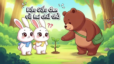 Bài thơ “Bác Gấu đen và hai chú thỏ” #thơmamnon 