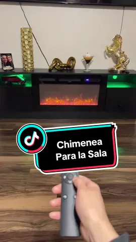 Chimenea con calefacción para la sala, tiene luces led a parte de la simulación de la candela, está súper bonita. #chimenea #Home #sala #led #Furniture 