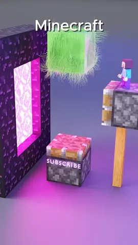 Minecraft vs Real Simulation In the Nether! 🚀#blender #3dart #3danimation #Minecraft 