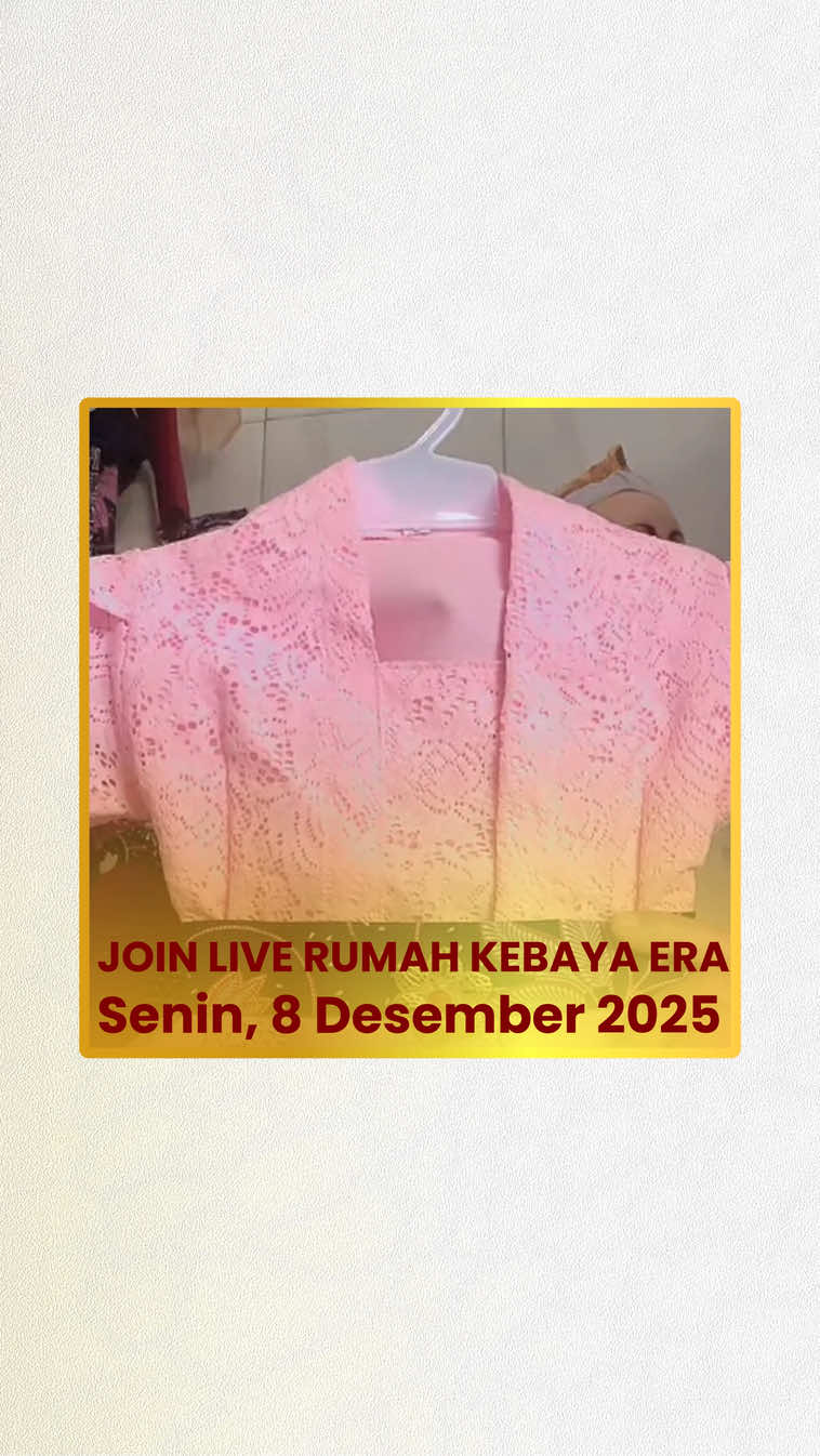 Mau ikut spall-spill? Yuk.. Join live kami! Buat kalian yang ingin mengenal produk-produk kami lebih jauh, jangan ragu untuk join live kami yang hadir dua sesi setiap harinya: sesi pertama pukul 09.00–12.00 dan sesi kedua pukul 17.00–20.00. Jadwal live dapat berubah menyesuaikan kondisi, ya. Di live ini, kalian bisa lihat detail produk secara langsung, tanya-tanya sepuasnya, dan dapatkan info menarik seputar koleksi kami. Kami tunggu kehadiran kalian di live Rumah Kebaya Era dan jangan lupa langsung checkout karena ada voucher yang berlaku saat sesi live saja. Oh ya, setelah payment jangan lupa juga untuk meninggalkan komentar agar kami bisa langsung proses segera pesananmu ☺️ #TiktokLive #RumahKebayaEra #GajianSale #PromoGuncang1212 #LiveHighlights
