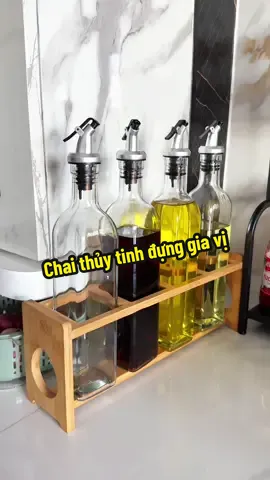 Chai thủy tinh đựng gia vị đẹp rẻ đặt vào bếp nhìn bếp gọn sang lắm #chaithuytinh #chaidungdauan #lodunggiavithuytinh #meshinshop 