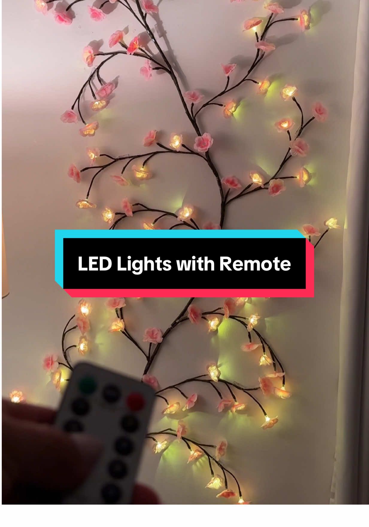 This is the easiest room transformation with LED cherry blossom lights with the remote control #cherryblossomlights #walllights #ledlight #roomtransformation #bedroommakeover 