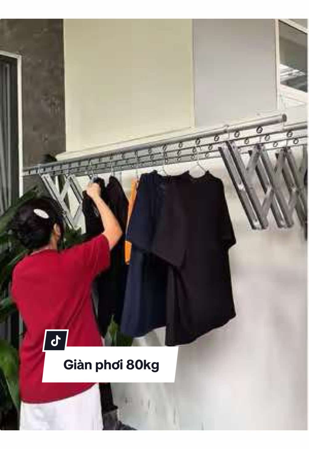 Giàn phơi xếp tường Hoà Phát tải trọng 80kg #CapCut #giadungtienich #gianphoithongminh #tet2026 