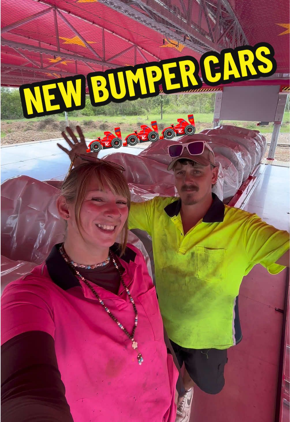 It’s time to put our brand new bumper cars on the newest dodgem car track in Australia!😱 Follow along as we see the bumper cars for the first time and figure out how to transport them to the track itself! 🤔 What do you think!? #bumpercars @thestarguy #dodgemcartrack #australia #amusementrides #fyp 