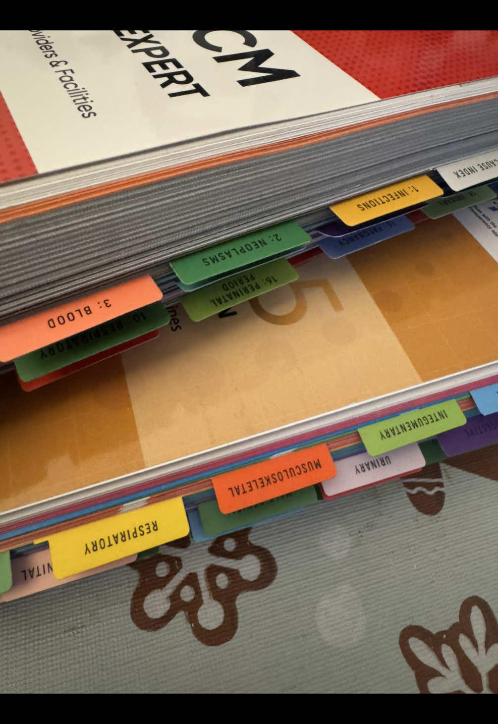 Sunday means study day! Prep and go over my notes. Love these tabs. These tabs are a great investment, helpful. And yes, you can keep them on for the exam! #CPC #medicalcoding #education #creatorsearchinsight 