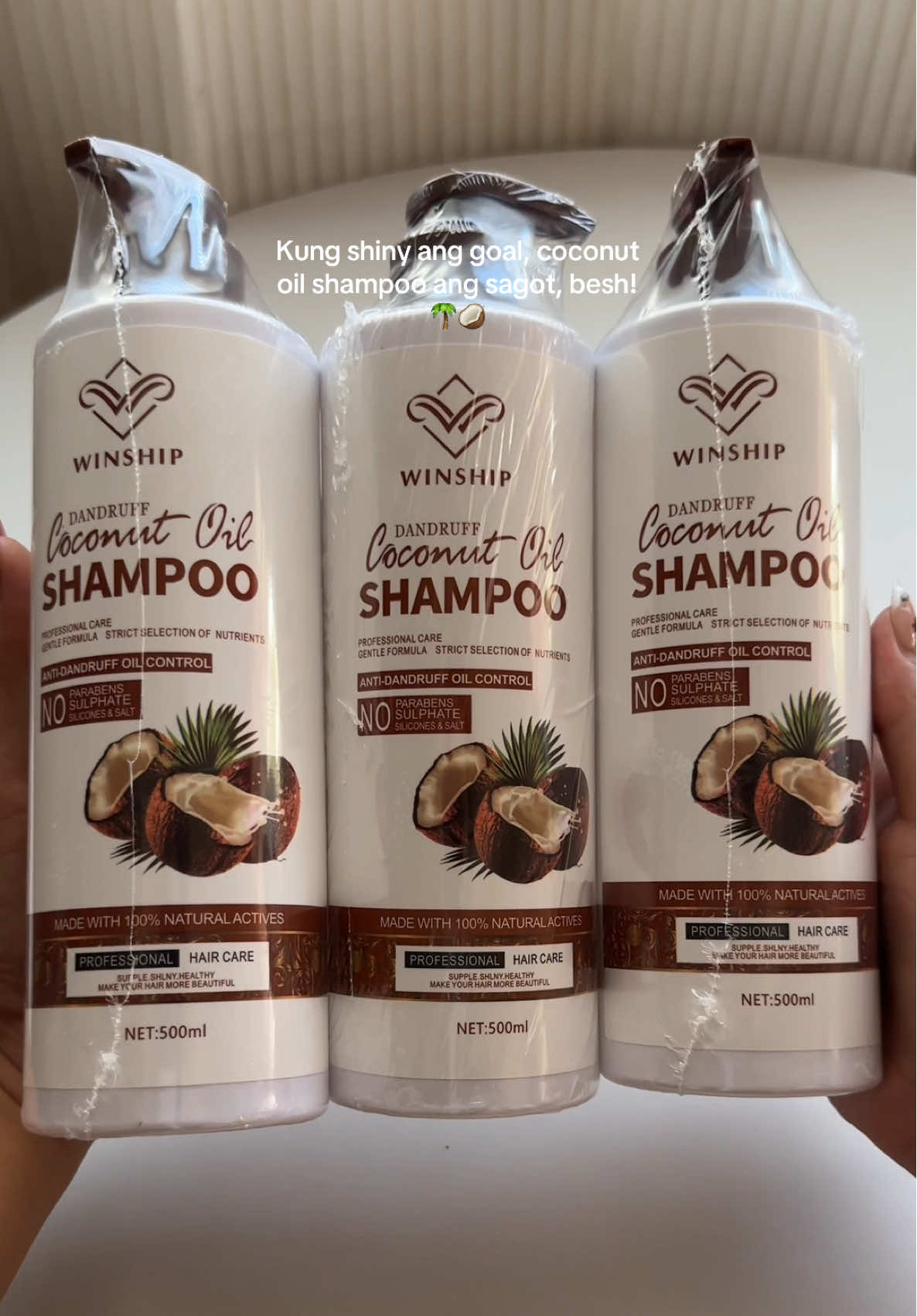 Replying to @Kitty's shop Say bye sa buhaghag—coconut oil shampoo got you #coconutoilshampoo #coconutoil #shampoo #haircare #hairproducts 