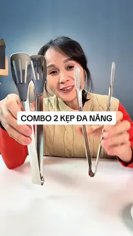 Combo 2 kẹp đa năng inox 304 chuyên dùng gắp, lật đồ ăn, gắp đá, kẹp bánh mì...giá hạt rẻ #giadungnhabep #kepinox #kepinoxdanang #kepgapthucan #kepgapdoan 