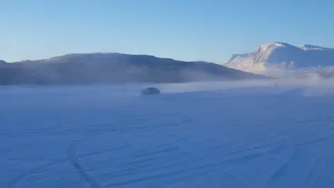Porsche 911 drifting on a frozen lake in Norway #porsche911 #cartok #viral #fyp #porshce 