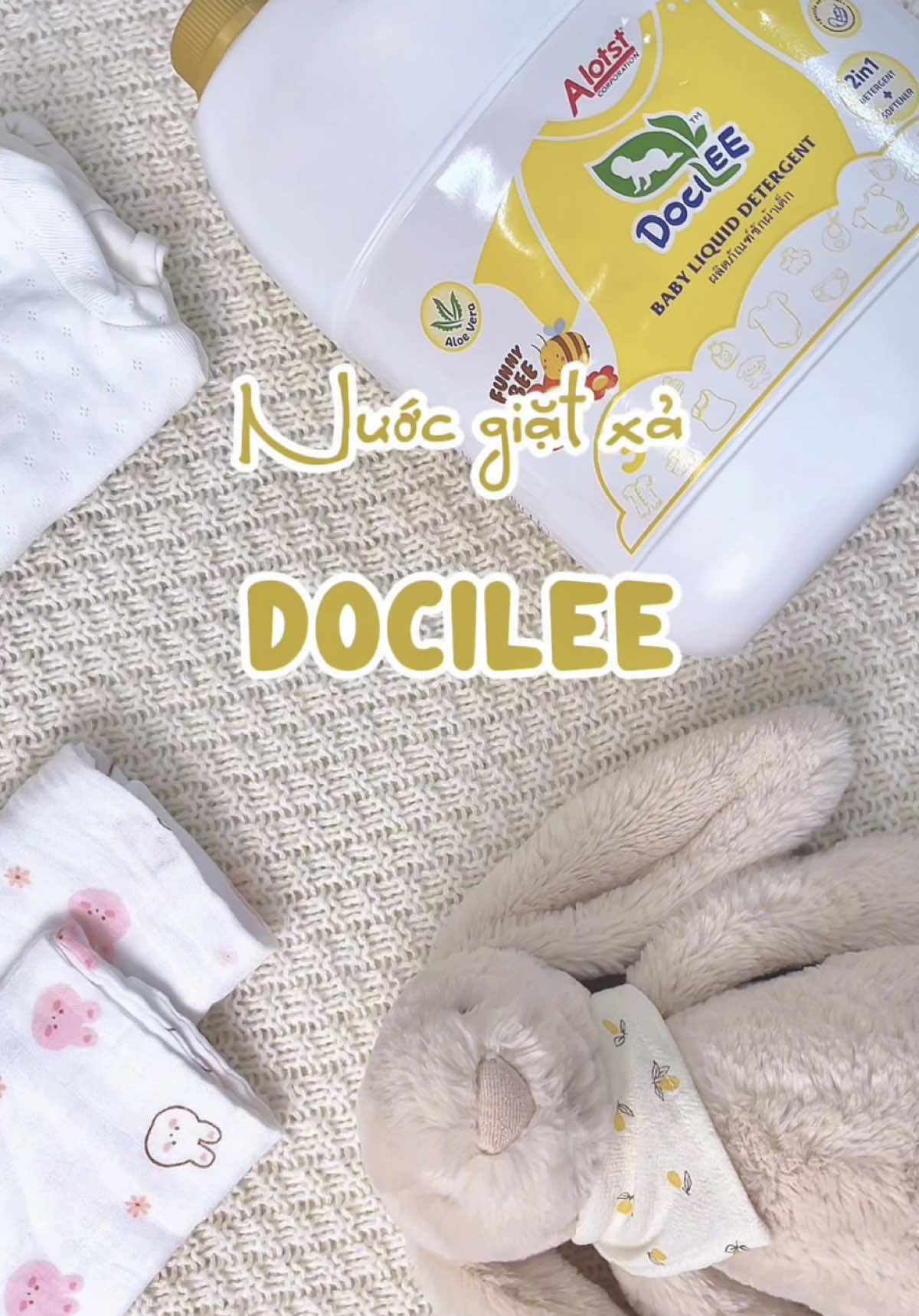 Quần áo bé luôn mềm thơm, sạch nhẹ nhàng nhờ Docilee #nuocgiatxa #nuocgiatxa2in1 #docilee #mevabe #cici 