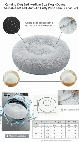 Medium Size Calming Dog Bed, Donut Washable Pet Bed, Anti-Slip Round Fluffy Plush Faux Fur Cat Bed, Comfortable and Cozy #petproducts #petsupplies #calmingblanketpets #dogmusthaves #blanketsfordogs #automaticcatlitterbox #petpivotlitterbox #oversizedheatedblanket #dogtoyreview #cozypetessentials