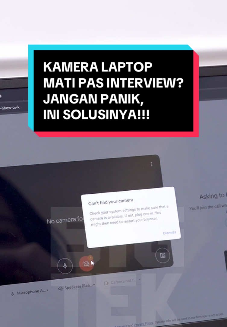 Waduh, panik banget pas webcam laptop tiba-tiba blank, mana lagi mau interview lagi. 😭 Jangan langsung nyerah! Ikutin cara ini buat balikin kamera laptop yang mati. Jangan lupa like, comment, dan share ke teman-teman kamu yang butuh. Follow juga buat tips lainnya! #webcam #tipslaptop #kameralaptop #interviewonline 