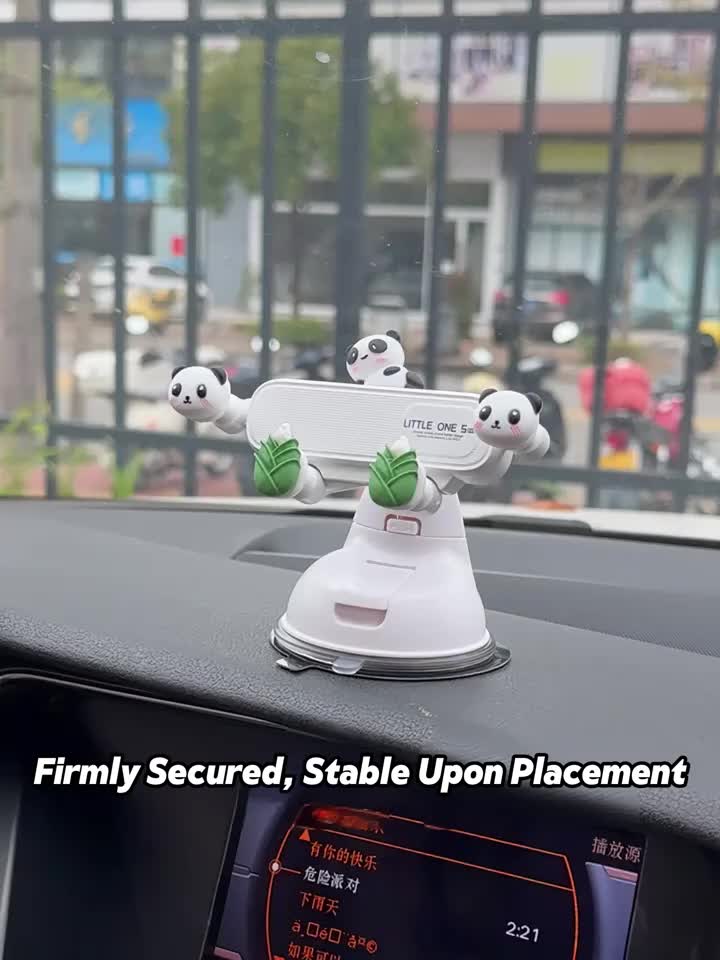 Panda Plush Phone Holder Car Mount Suction Cup Dashboard Support Navigation In-Car Vehicle New Model, 1pc Panda Doll Mobile Stand 