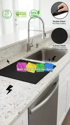Non-Stick Oven Liner, 2pcs High Temp Resistant Oven Mats, Durable & Easy Clean, Perfect for Baking & Cooking, Must-Have Kitchen Accessory #kitchenmusthave #nonstickcookware #kitchenappliance #grills #bakeware #nonstickpan #cookingessentials #usefulkitchenproducts #extracushionkitchenmats #appliance