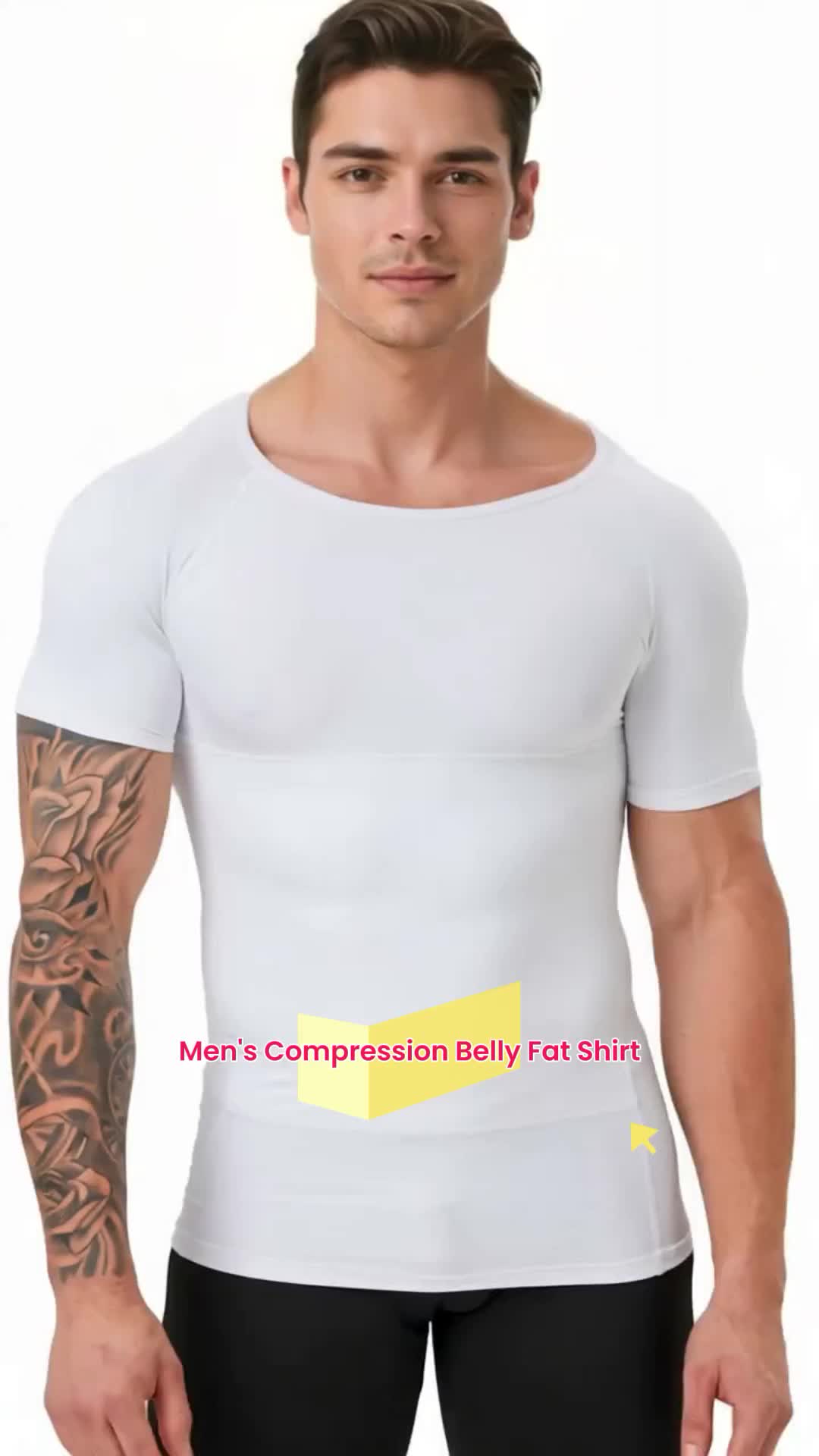 Men's Slimming Instant Hide Belly Fat Compression Breathable Short Sleeve Shirt#mensfasion#shapewear#compressionshirt#tummycontrol 