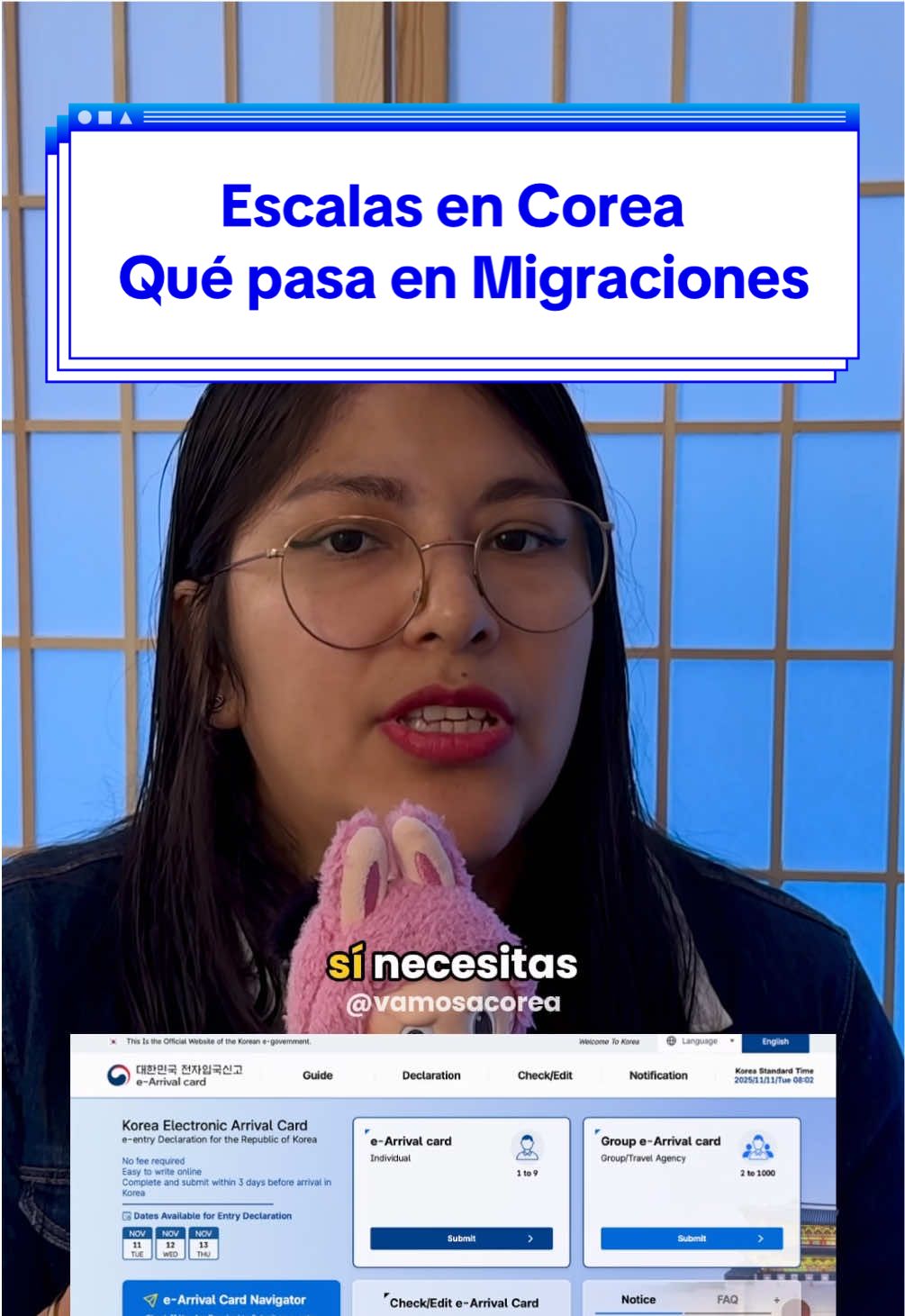Que no te sorprendan en Migraciones ☝️✈️ Para ingresar a Corea del Sur necesitas el Arrival card o el K-eta. Puedes saber cuál necesitas según tu pasaporte 💫 Si solo haces escala sin ingresar al país, entonces no necesitas arrival card, así que todo bien. Se vuelve necesario cuando sí ingresas al país, por ejm cuando pasas por migraciones y/o recoges tu maleta para volver a facturarla. Ésta y muchas otras dudas más las resolvemos en YT 🔴📹 el video completo ya está disponible.  #coreadelsur #razonesparaviajar #viajeacorea #viajaracorea #visakorea 
