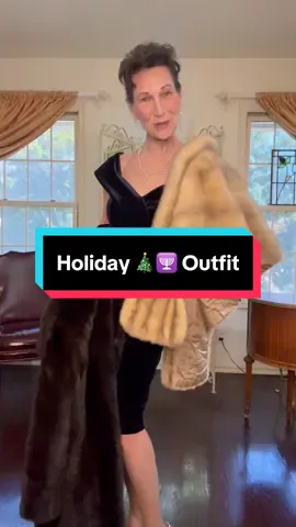 Luxurious velvet, glorious pearls, and elegant mink make a festive Holiday 🎄🕎Party Outfit! #OOTD #pearls #holiday #sustainablefashion #mink 