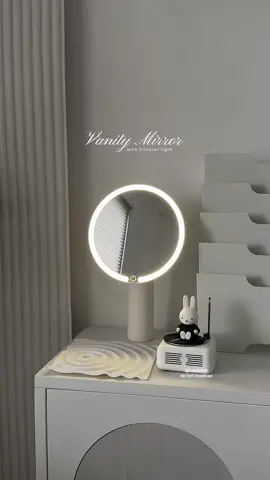 obsessed with my new vanity mirror 💭✨ #mirror #vanitymirror #ledvanitymirror #deskmirror #mirrorwithlights 