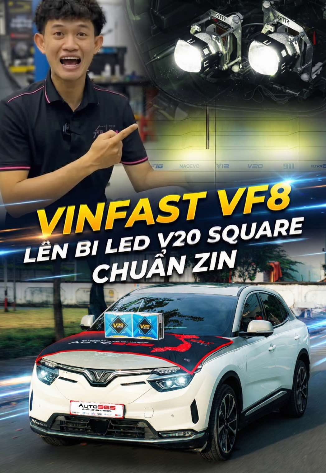 VF8 nâng cấp ánh sáng ở cụm đèn cos pha #auto365 #auto365thuduc #vf8 #vinfast 