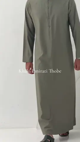 A 360° of our upcoming Khaki Emirati Thobe. You don’t want to miss this one when it drops! #thobe #Ramadan #eid #muslimtiktok 