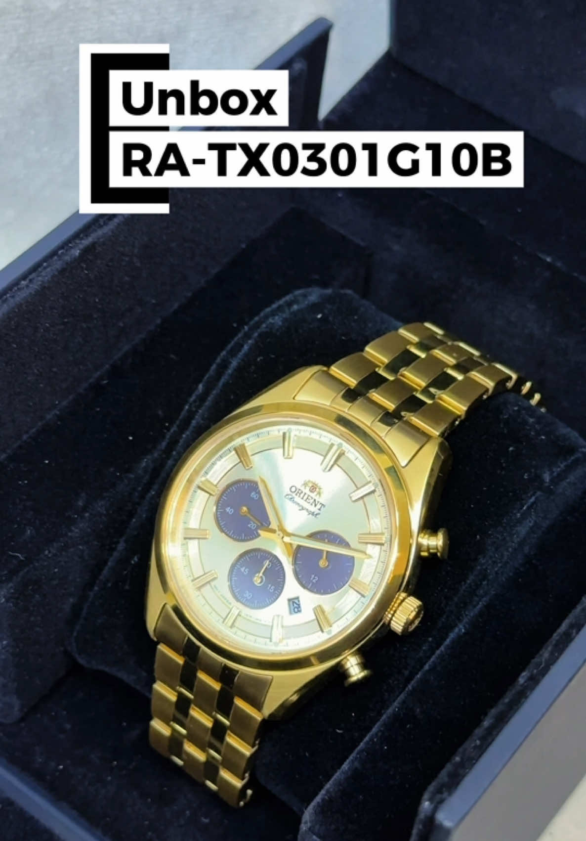 Unbox Đồng hồ Orient Contemporary Solar Chronograph RA-TX0301G0 Cùng Đồng hồ Galle GO! Thăng Long. #donghogalle #orient #donghonam #donghonhat 