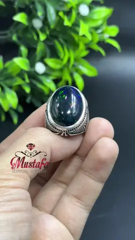 WhatsApp no in bio #natural #blackopal #silver ring shop in #peshawar #mustafagemstonejewellery 
