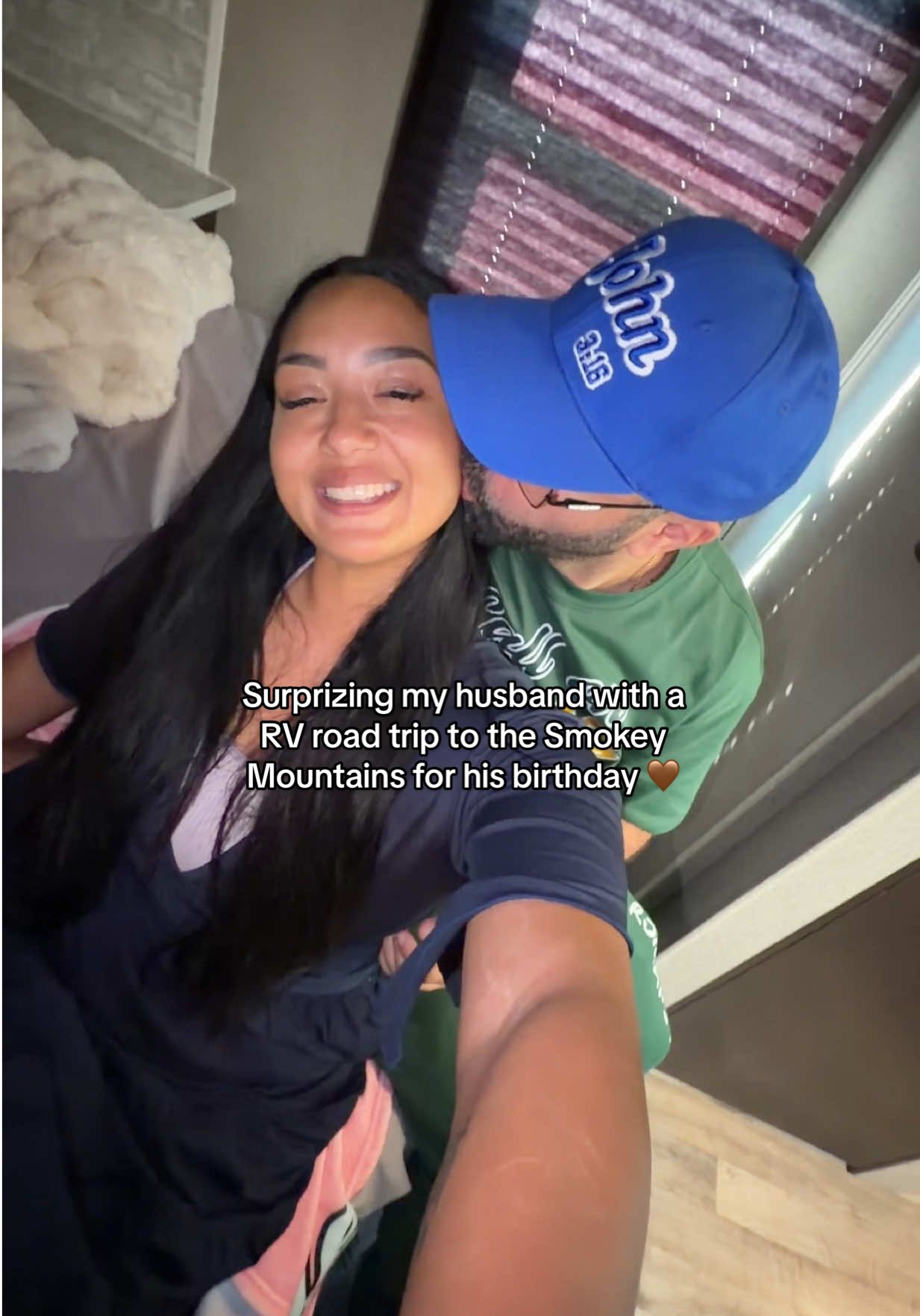 Surprised my husband with a RV trip to the smokey mountains! RV Tour coming soon! 🛣️✨ Rv rental from the app outdoorsy use my discount code (ITSCASSIE10) for your next rv rental 🤎  