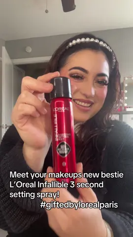 By FAR the best drugstore setting spray! @lorealparis #GiftedByLOrealParis #ZFluenceXInfallibleSettingSpray #ZfluenceGiveaway #makeuptok #beautyhack 