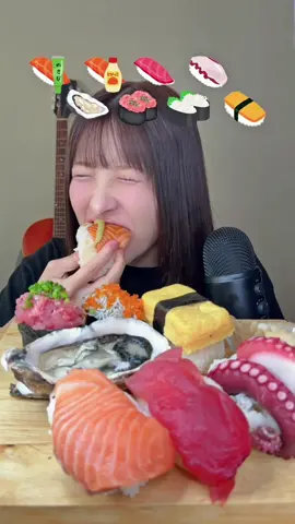 パート 16 | デカ寿司爆食い🍣#飯テロ #大食い #mukbang #asmr #sushi 