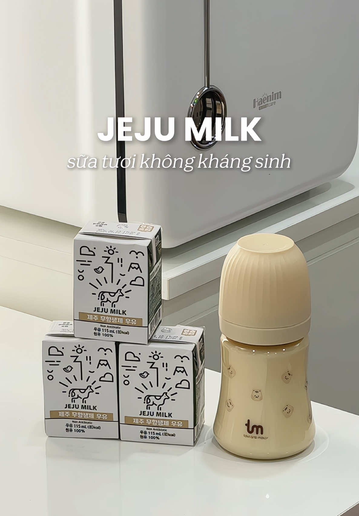 Vị sữa này thơm ngon thiệc, nên thử lắm nha các măm 👍🏻 #jejumilk #suatuoichobe #suatuoi #suatuoituoisach #mebimsua 