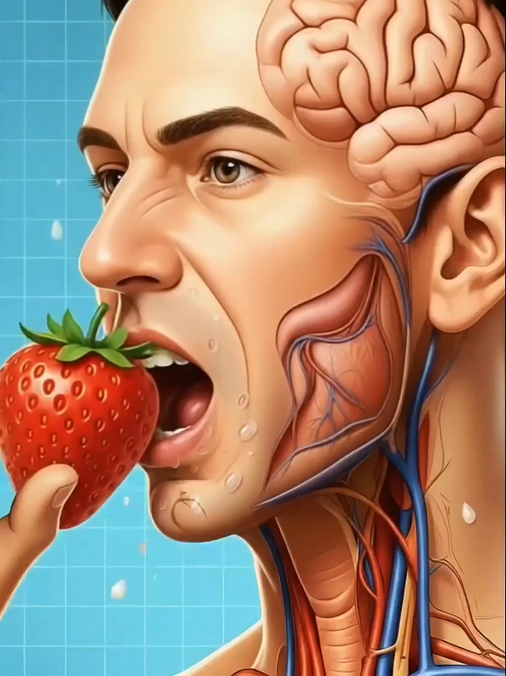 What Happens In Your Body When You Eat Strawberry😱😱 #health #3danimation #humanbody #anatomy #viral 