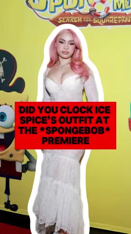Ice Spice is receiving backlash from parents who weren’t happy about her outfit choice at the SpongeBob movie premiere.. thoughts? #icespice #spongebob