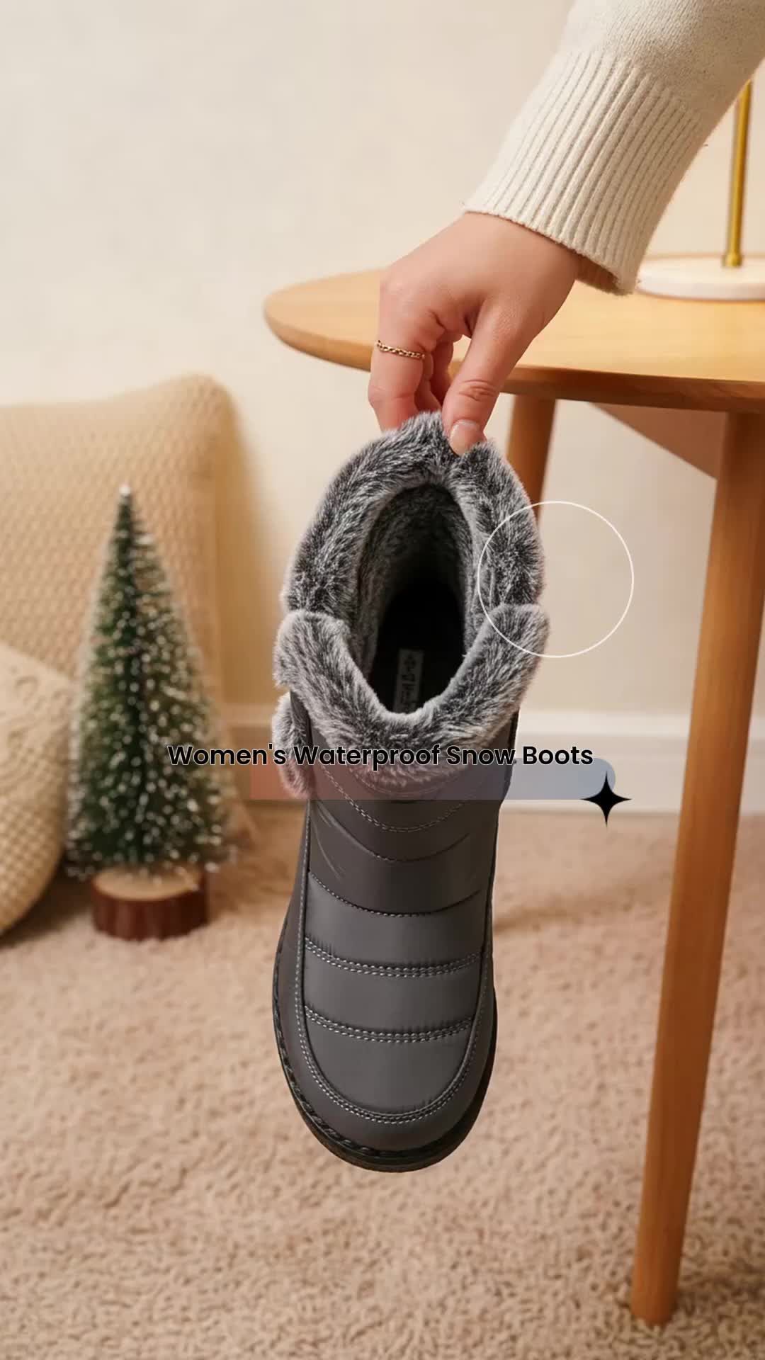 Women's Winter Fleece Lined Snow Boots, Waterproof Anti-Slip Mid-Calf Boots, Lightweight Outdoor Winter Warm Shoes for Cold Weather #winterboots #fallbootswomen #midcalfboots #womenswinterfashion #cozyfootwear #shoesboots #walkingboots #sorelboots #womenankleboots #snowbooties