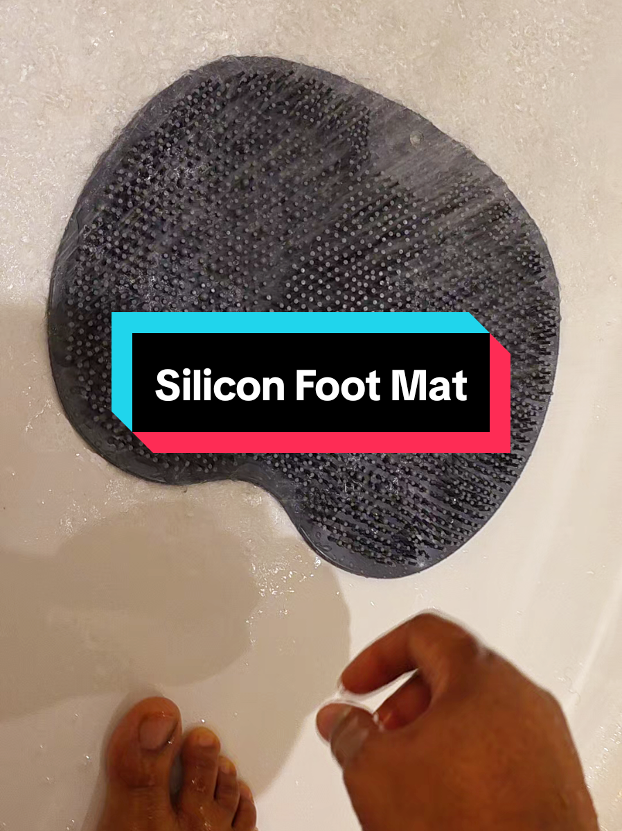 Exfoliating Shower Scrubber: Silicone Foot Mat for Back & Feet Cleaning, Wall-Mounted with Slip Suction Cups, Bathing Accessory. #bodyscrubber #pedicuretools #feetcare #bathroomhacks #holidayhauls 