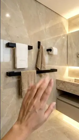 Kit de Acessórios para Banheiro Quadrado Preto Fosco 4 Peças