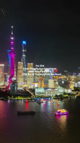One of the best night views in Shanghai 🌃 Vue Bar @hyatt on the Bund gives you a front-row seat to both sides of the city — the Bund on one side, Shanghai Tower glowing on the other. 100% worth the stop.  Before you go: • Best time to arrive: just before sunset → stay for night views • Dress code: smart casual • Drinks are pricey, but you’re paying for the view • Go on a clear night for the full skyline experience #shanghai #travel 