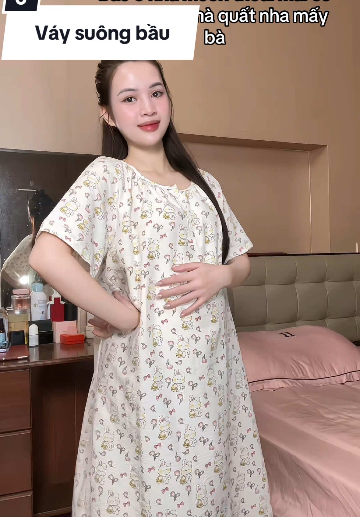 Váy suông xinh, mát, mặc thích lắm các mom #xuhuong #mebau #vayngu 