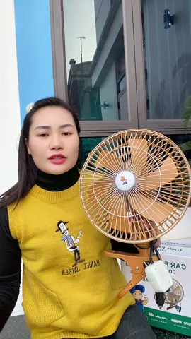 Quạt Xe Tải Lồng Sắt Cao Cấp Quạt Kẹp Bình Ắc Quy 12V-24V - Quạt Vàng 6 Cánh To - Đường Kính 30cm ##quatoto##quatxetai##phukienoto##noithatxehoi##xuhuong