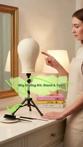 Complete Wig Styling Equipment for Novices, 22-Inch Wig Stand, Tripod, T-Pins, Bristle Brush, Halloween Ready Wig Install Kit #wigs #wigstyling #hairaccessories #hairproductsyouneed #wigsale #amazonwigreview #360wig #hairtoolforbeginners #30inchwig #wingirlhairreview