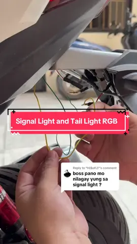 Replying to @°H|$oK∆° ganto bossing ko. step by step kung paano pagsabayin ang tail light at signal light. Need nyong balatan yung wire ng tail light mga boss. #taillight #hondaclick #rgbtaillight #hondaclick125i #signallight 