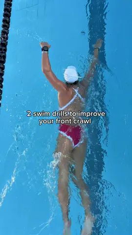If you want to improve your swimming then try these two drills! Shoulder tap - slows your stroke to improve hand entry, timing and better control Finer tip drag - improves high elbow recovery and you have better stroke control  #swim #swimtips 