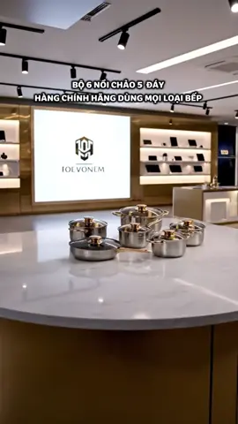 Bộ 6 Nồi Chảo Nấu Ăn Siêu Xịn - 5 Đáy Dùng Mọi Loại Bếp #nồiinox #nồi #chảo 
