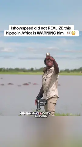 Ishowspeed did not REALIZE this hippo in Africa is WARNING him…👀😳#fyp #ishowspeed #africa