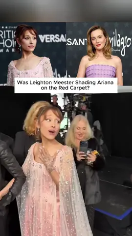 Was Leighton Meester Shading Ariana on the Red Carpet? #arianagrande #leightonmeester #mocking #adambrody #criticschoiceawards 