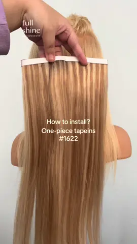 How to install one-piece tapeins? Sandwich method — one-piece tapeins + tapeins 😉😘 #fullshinehair #hairextensions #tapeinextensions #onepiecetapein #fyp 